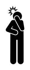 Poster - Stomach ache, problem icon. Element of amyotrophic lateral sclerosis icon on white background
