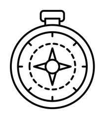 Poster - compass, location icon. Simple line, outline elements of archeology for ui and ux, website or mobile application on white background