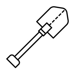 Sticker - shovel, tool icon. Simple line, outline elements of archeology for ui and ux, website or mobile application on white background