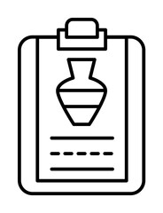 Fototapete - vase, document icon. Simple line, outline elements of archeology for ui and ux, website or mobile application on white background
