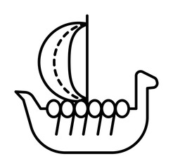 Poster - ship, vessel icon. Simple line, outline elements of archeology for ui and ux, website or mobile application on white background