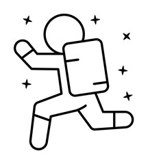 Poster - Cosmonaut, run, star icon. Element of astronaut icon on white background