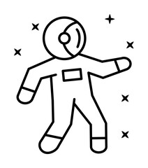 Poster - Cosmonaut, walk, star icon. Element of astronaut icon on white background