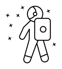 Poster - Cosmonaut, watch, star icon. Element of astronaut icon on white background