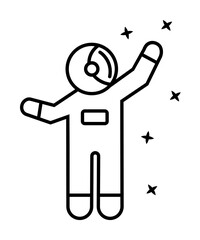 Poster - Cosmonaut, touch, happy icon. Element of astronaut icon on white background
