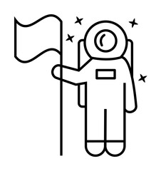 Poster - Cosmonaut, flag, star icon. Element of astronaut icon on white background