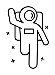 Poster - Greeting, cosmonaut, job icon. Element of astronaut icon on white background
