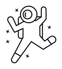 Poster - Astronaut, jump, star icon. Element of astronaut icon on white background