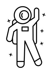 Poster - Cosmonaut, walking, star icon. Element of astronaut icon on white background
