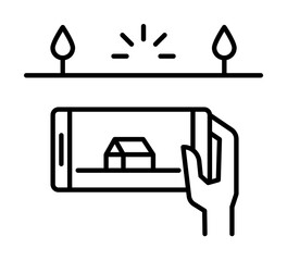 Poster - augmented reality, technology, estate icon. Element of new technology icon on white background on white background