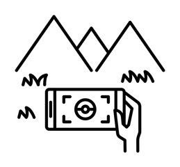 Poster - augmented reality, technology, game, smartphone icon. Element of new technology icon on white background on white background