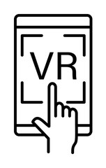 Sticker - augmented reality, technology, virtual reality icon. Element of new technology icon on white background on white background