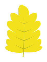 Sticker - Autumn leave, yellow icon. Simple line, outline of color leaves icons for ui and ux, website or mobile application on white background