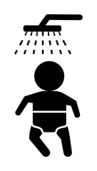 Wall Mural - Baby, take a shower icon. Element of baby pictogram icon on white background