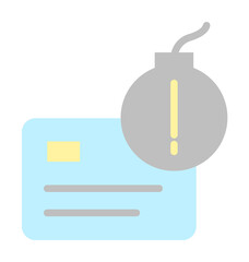 Fototapete - card bomb icon. Simple color elements of bankruptcy icons for ui and ux, website or mobile application on white background
