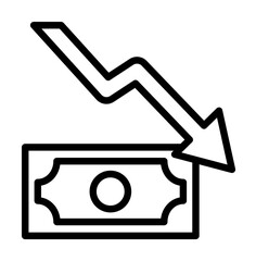 Poster - money arrow chart icon. Simple line, outline elements of bankruptcy icons for ui and ux, website or mobile application on white background