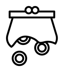 Poster - purse coin icon. Simple line, outline elements of bankruptcy icons for ui and ux, website or mobile application on white background