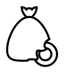 Poster - bag coin icon. Simple line, outline elements of bankruptcy icons for ui and ux, website or mobile application on white background
