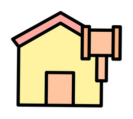 Poster - house hammer icon. Simple color with outline elements of bankruptcy icons for ui and ux, website or mobile application on white background