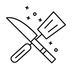 Poster - Spatula knife cooking icon. Element of barbecue party icon on white background