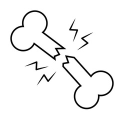 Poster - Broken bone anatomy icon. Simple line, outline of human skeleton icons for ui and ux, website or mobile application on white background on white background