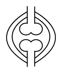 Poster - Bone broken anatomy icon. Simple line, outline of human skeleton icons for ui and ux, website or mobile application on white background on white background