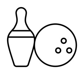 Poster - Bowling ball pins icon. Simple line, outline elements of prize icons for ui and ux, website or mobile application on white background