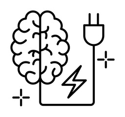 Poster - Brain plug icon. Element of brain concept on white background