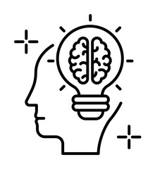 Poster - Idea bulb brain icon. Element of brain concept on white background