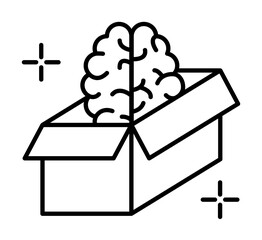 Poster - Box brain icon. Element of brain concept on white background