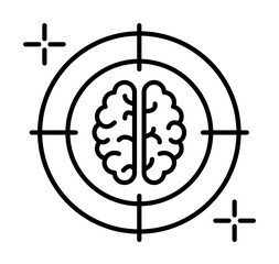 Poster - Target brain icon. Element of brain concept on white background