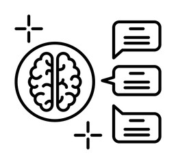 Poster - Contact messages brain icon. Element of brain concept on white background
