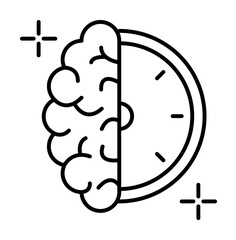 Poster - Clock brain icon. Element of brain concept on white background