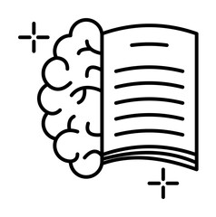 Poster - Book knowledge brain icon. Element of brain concept on white background