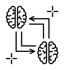 Poster - Brainstorming lines icon. Element of brain concept on white background