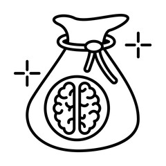 Poster - Bag brain icon. Element of brain concept on white background