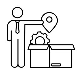 Poster - logistics management icon. Element of business icon on white background