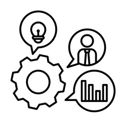 Poster - User, business, finance, gear icon. Element of business icon on white background