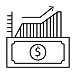 Poster - Business, dollar, growth icon. Element of business icon on white background