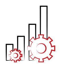 Poster - Growth chart settings 2 colored line icon. Simple colored element illustration. Growth chart settings outline symbol design from finance set on white background
