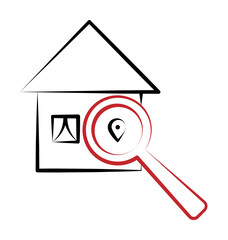 Location apartment search 2 colored line icon. Simple colored element illustration. Location apartment search outline symbol design from finance set on white background