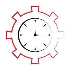 Poster - Time management settings 2 colored line icon. Simple colored element illustration. Time management settings outline symbol design from finance set on white background