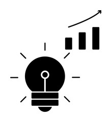 Poster - Idea arrow statistics icon. Simple business intention icons for ui and ux, website or mobile application on white background