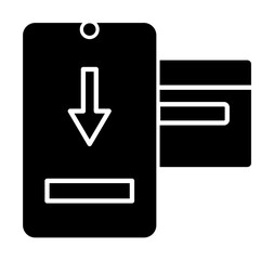 Poster - Phone cart work icon. Simple business intention icons for ui and ux, website or mobile application on white background