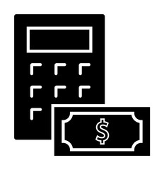 Poster - Money calculator icon. Simple business intention icons for ui and ux, website or mobile application on white background