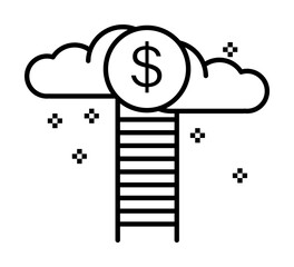 Poster - Incentive cloud dollar motivation icon. Element of business motivation line icon on white background
