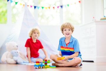 Wall Mural - Kids room with teepee tent. Child bedroom.