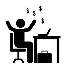 Poster - Businessman happy office rich icon. Element of businessman pictogram icon on white background