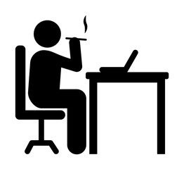 Poster - Businessman office smoke workplace icon. Element of businessman pictogram icon on white background
