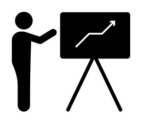 Poster - Businessman training explain icon. Element of businessman pictogram icon on white background